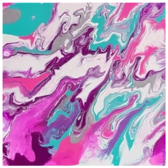 Hand Crafted Abstract Canvas Painting 12 x 12 Inches - Picture 4 of 4